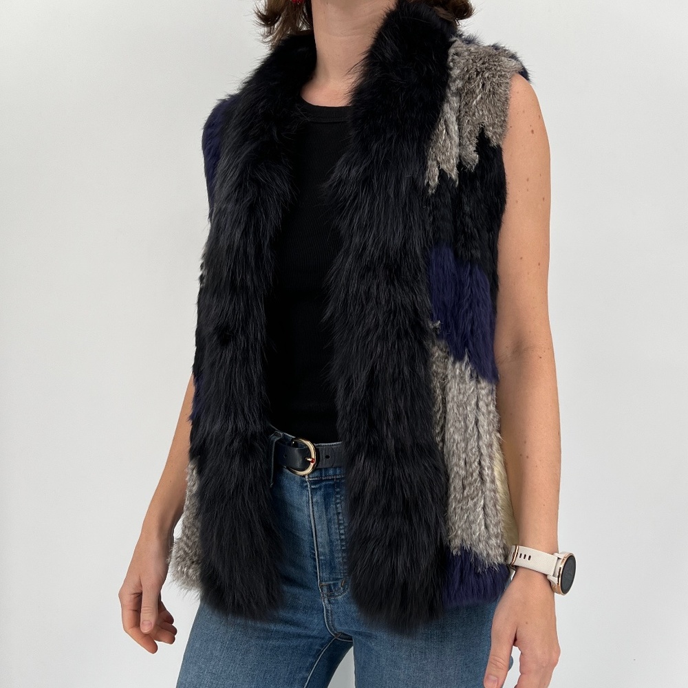 NWT TASHA TARNO Knitted Fur vest